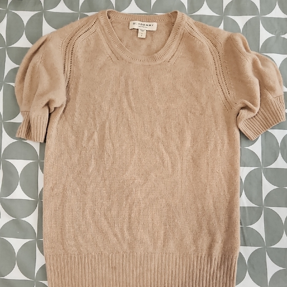 Burberry Tan Short Sleeve Sweater